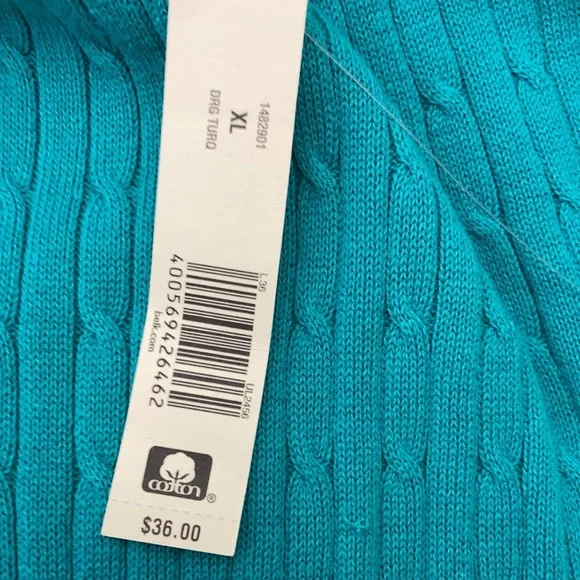 NWT Kim Rogers Original Turquoise Cable Knit Sweater Size XL - Picture 16 of 16